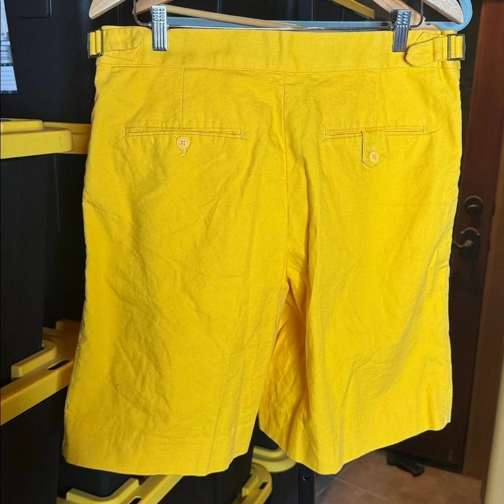 NWT Banana Republic Athletics Marigold Yellow Bermuda Shorts Sz 34 Cotton Summer